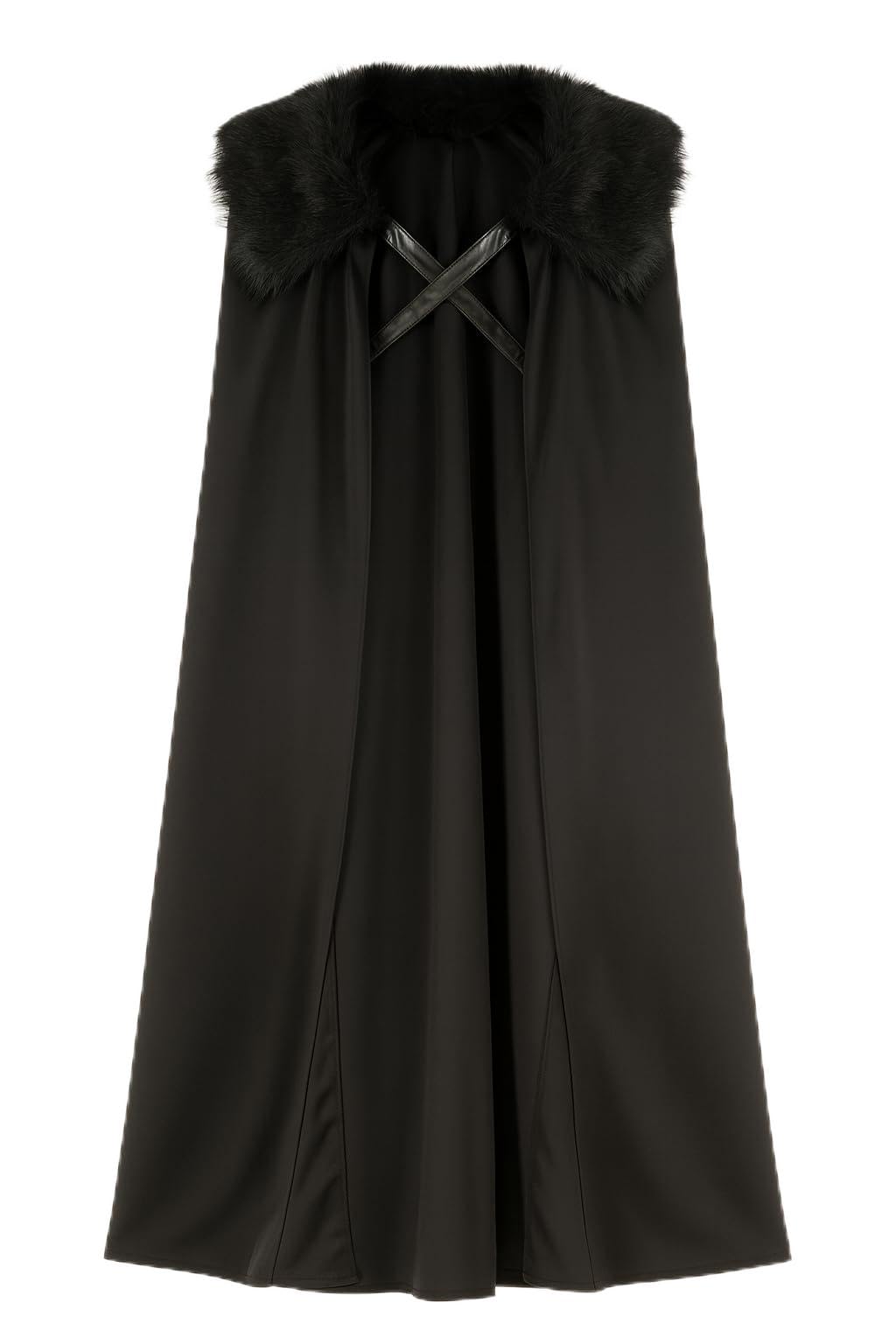 Encore Costumes Viking Lord Halloween Costume - Cloak Cape of Fur Adult Men Womens Vikings Sword Brown Cosplay Game, Black, Medium