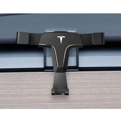 URYYRIT Auto Handyhalterung GPS Navigation Luftauslass Halterung, Für Tesla Model 3/Y Gravity Halterung 360 Verstellbar für Optimale Sicht Dekoration Zubehör,bla-ck