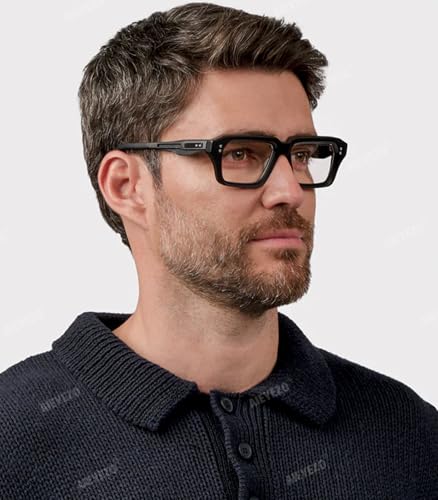 Image of AIEYEZO Fashion Square Blue Light Glasses for Men Women Retro Thick Frame Blue Light Blocking Computer Glasses