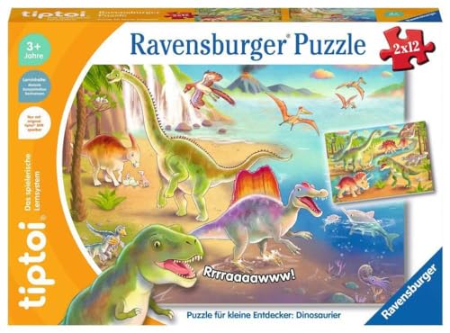 Ravensburger tiptoi Puzzle Petits explorateurs Dinosaures 00198 Puzzle Enfants à partir de 3 Ans 1 Joueur