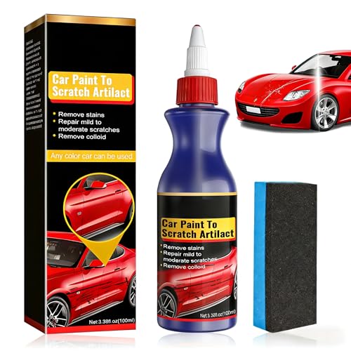 2026 Quita Arañazos Coche,Reparador de Arañazos Coche,with Wipe Sponge,Elimina y Repara Arañazos Profundos - Pulimento para Reparar Arañazos de Coche,Car Paint Scratch Repair Remover,100ml