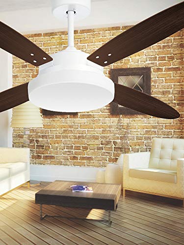 Ventilador De Teto Branco 4 Pás Dupla Face Volare R1 Vr50 Lanai Branco E Tabaco 127v Volare Volare 1