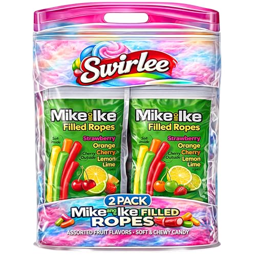 Mike and Ike Filled Licorice Ropes, sabores frutales surtidos, 2 pack miniatura 2