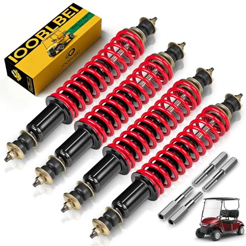 IOOBLBEI EZGO TXT Golf Cart Shocks Heavy Duty Coil Spring Front and Rear Shocks Absorbers for EZGO TXT/Medalist 1994-up Gas & Electric Models Replaces OEM# 70928-G01 76418-G01 70630-G01