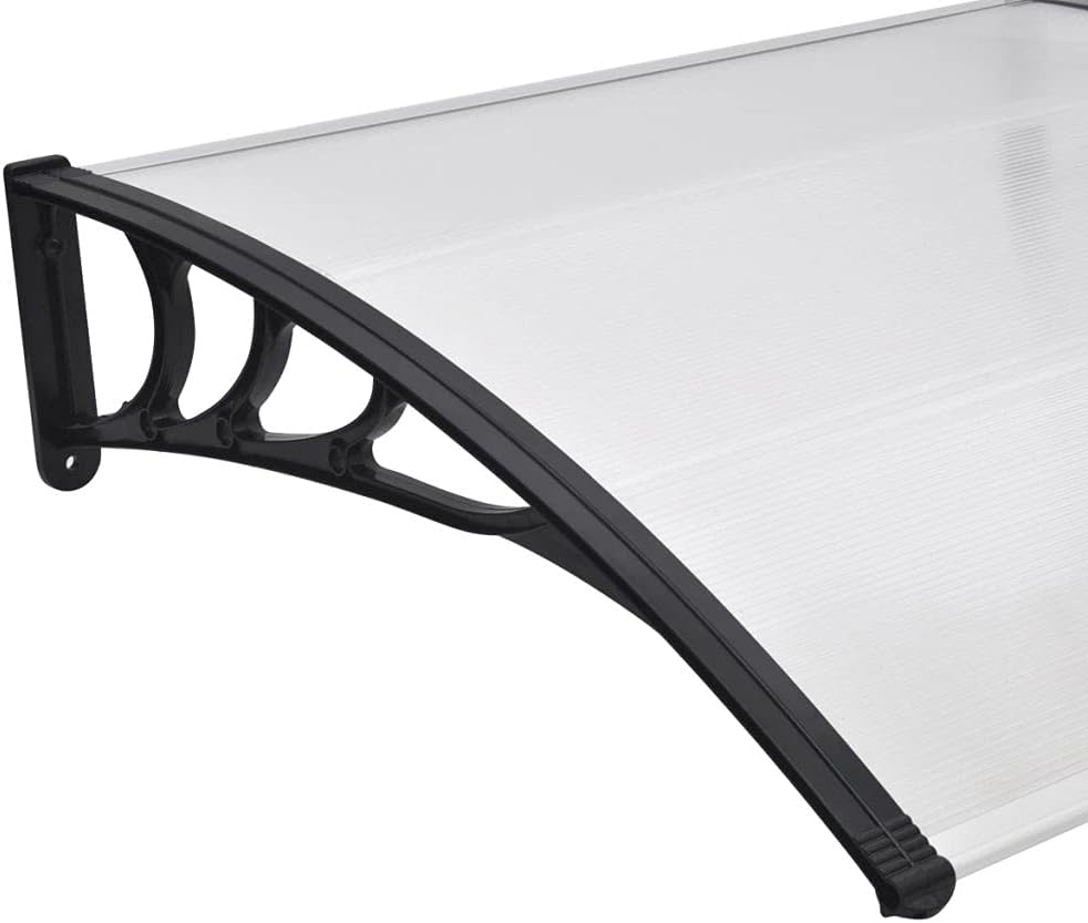 Modern 47"x39" Window Awning Canopy - UV & Rain Protection for Front Doors, Outdoor Patio, Snow & Sun Shield, Durable PC Material