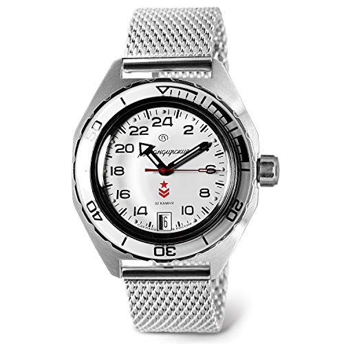 Vostok | Komandirskie 650546 GMT Automatic Mechanical Self-Winding Diver Wrist Watch | Milanese Bracelet
