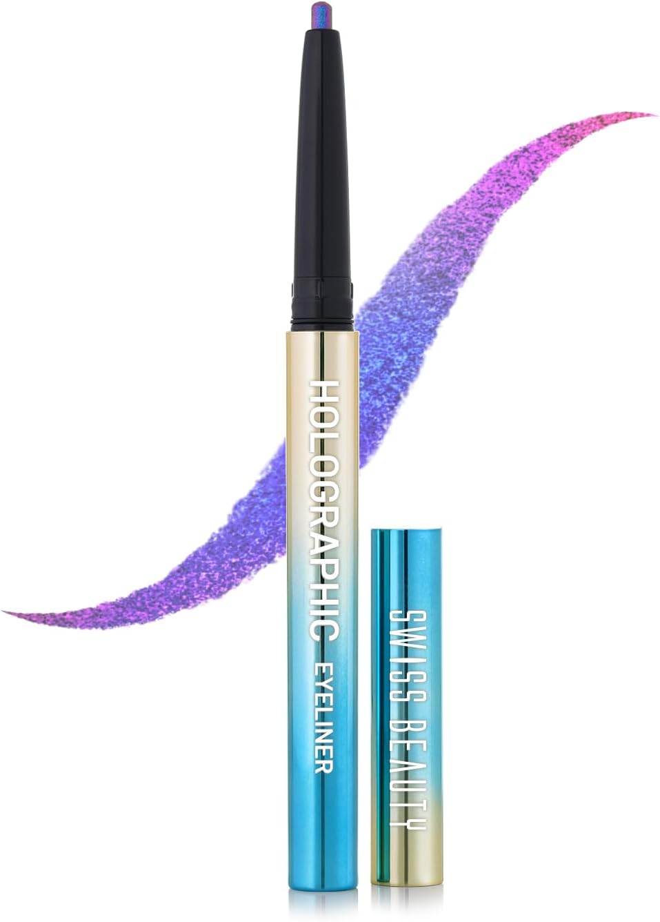 Holographic Shimmery Pencil Eyeliner – Waterproof, Smudge-Proof & Long-Lasting Creamy Formula with Multichrome Effect, Easy Glide, Shade: Milky Way, 0.2 g