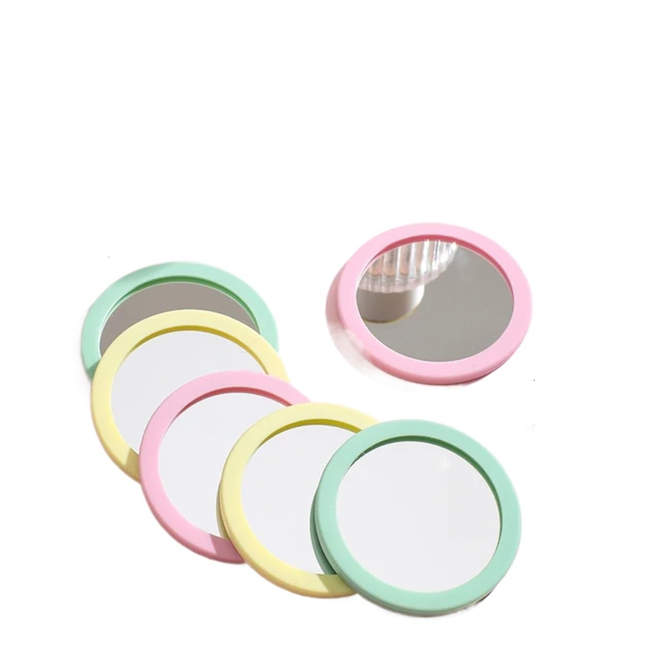 RRYPBOVG Portable Makeup Mirror 2PCS Round Makeup Mirror Portable Dormitory Desktop Small Gift Mini Handheld Pocket