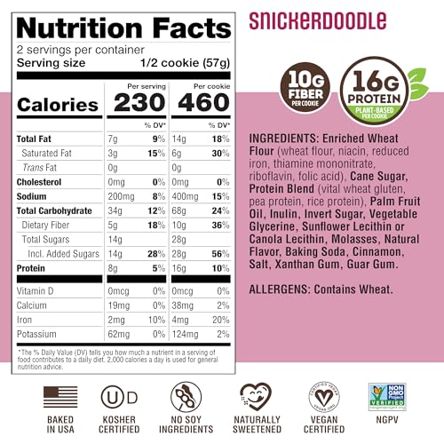 Image of Lenny & Larry's Protein Cookie, Snickerdoodle, 4 oz, Pack of 12, 16g Prot