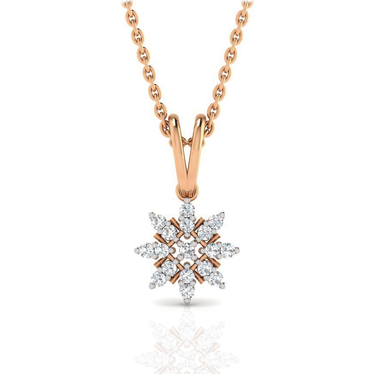 whp jewellers Blossoming Rose Gold Pendant for Women | Womens Aesthetic & Stylish 18 KT Gold Pendant | Gold Fashion Jewellery for Women | Great for Gifting-picture-14