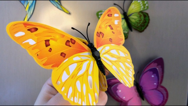 24-Piece 3D Colorful Butterfly Wall Stickers - Removable Decor With Magnets & Glue