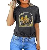 QIANRUO Women's Dark Gray XXL Frog Graphic T-Shirt, Vintage Modern, Short Sleeve, Loose Fit, Soft Cotton Blend, Funny Book Lovers Shirt