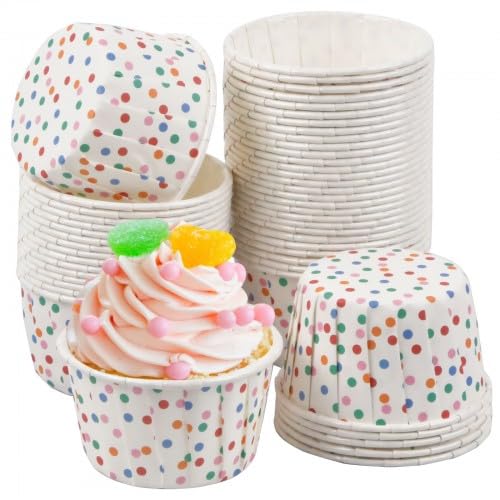 Cozlly Pirottini per Muffin, 50 Pezzi Pirottini di Carta per Cupcake, Tazze da Forno Monouso in Carta, per Muffin, Cupcake, Caramelle, Matrimoni, Cuocere, Compleanni, Feste
