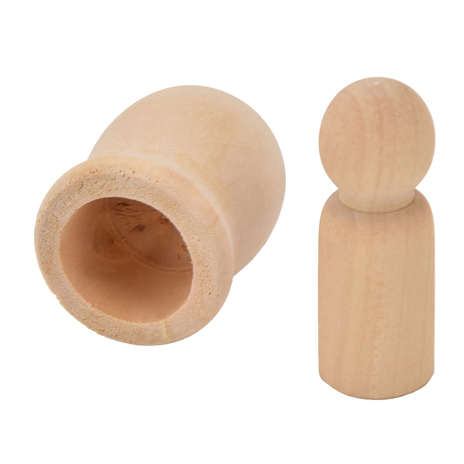 Gedourain DIY Doll People Shape Títeres, 10 Piezas de Madera Peg Dolls Superficie Circular Títeres Holster Dolls DIY Decoración del Hogar para Niños Arte Y Manualidades Creativas DIY