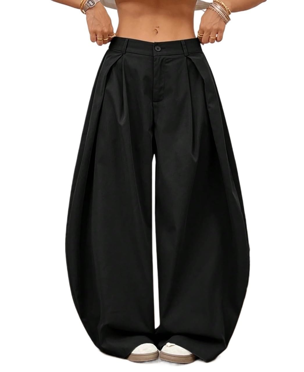 Womens Wide Leg Casual Pants Summer Back Casual Hippie Cargo Pants