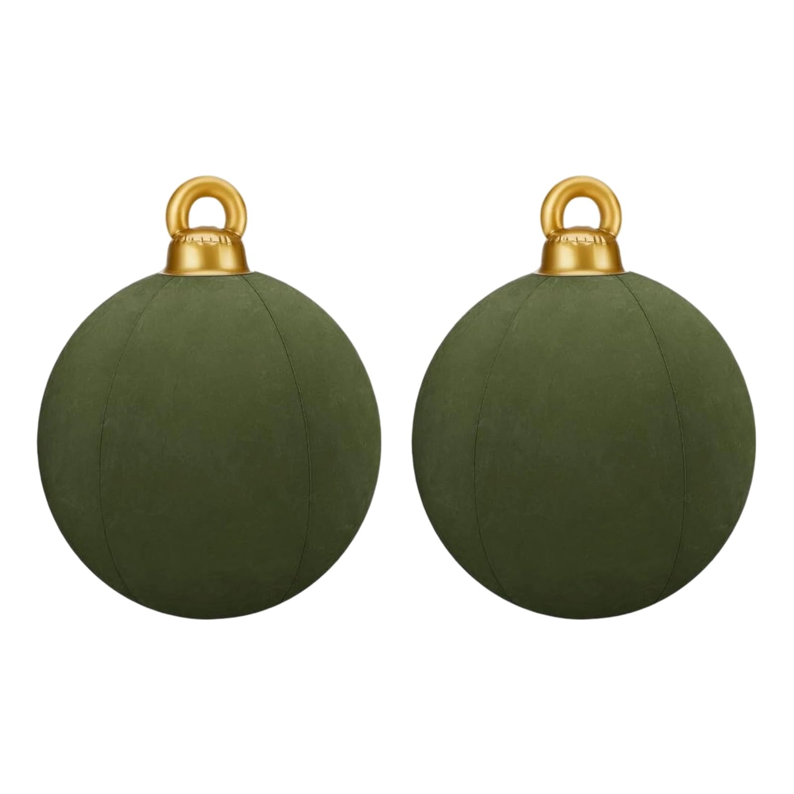 Tsophreniq 2PCS Large Flocking Inflatable Christmas Ornament Sturdy Outdoors Decors for Patios Festival Atmospheres Setups Flocking Christmas Balls Double Ornaments