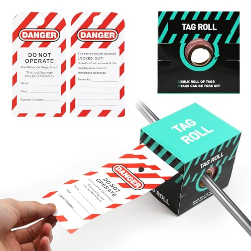 HiLKCO 200psc Lockout Tags by-The-Roll Danger Do Not Operate OSHA Compliant Scaffold Tags Waterproof PF-Cardstock Resists Tears, 5.75