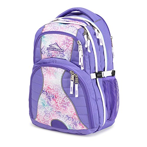 High Sierra Swerve Laptop Backpack, Lavender/Delicate Lace/White, 19 x 13 x 7.75-Inch