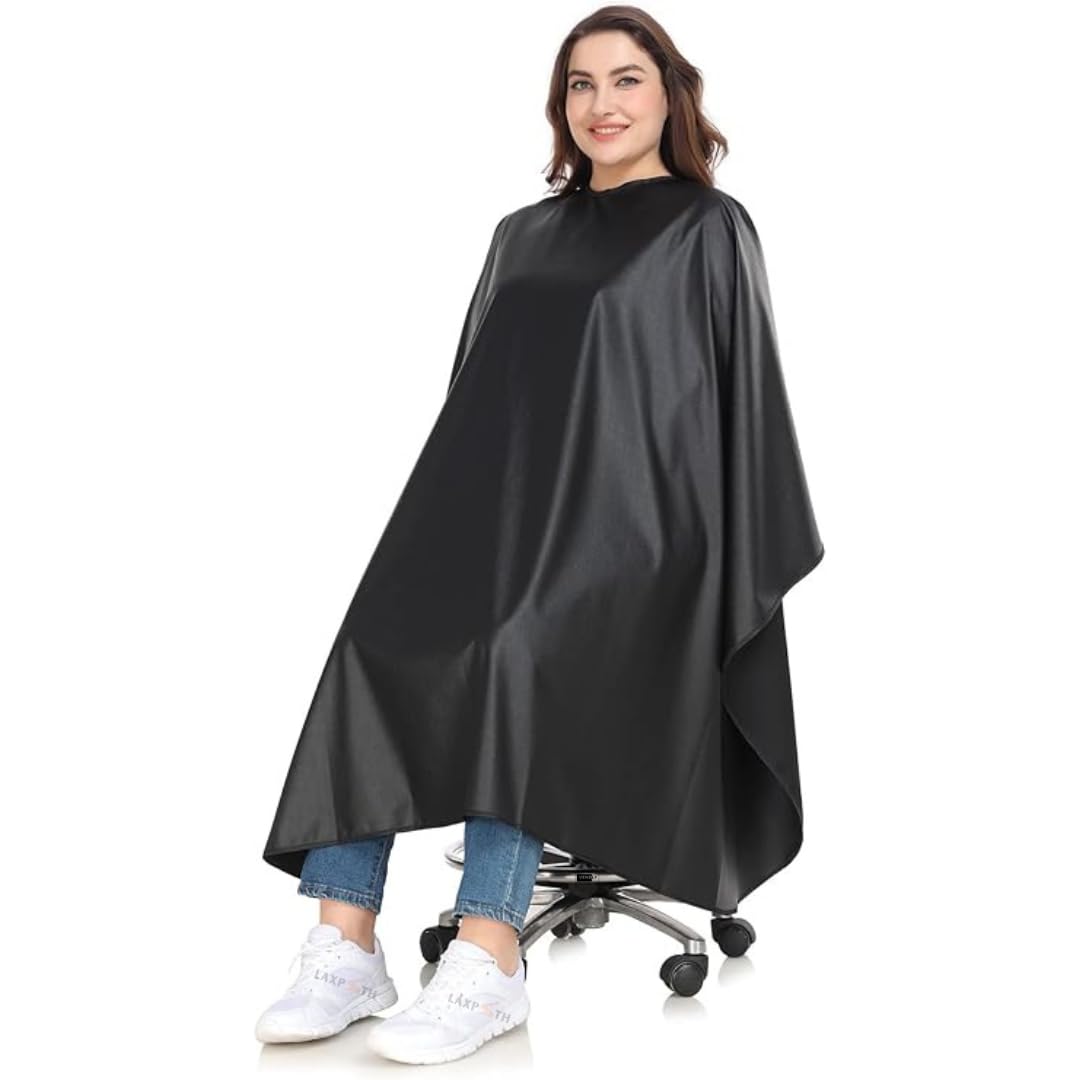 Waterproof Salon Apron Cape | Barber Hair Cutting Apron with Adjustable Closure | Full-Length, Stain-Resistant & Durable Hairdressing Cloth | Adjustable Neck for Men, Women & Kids-image-1