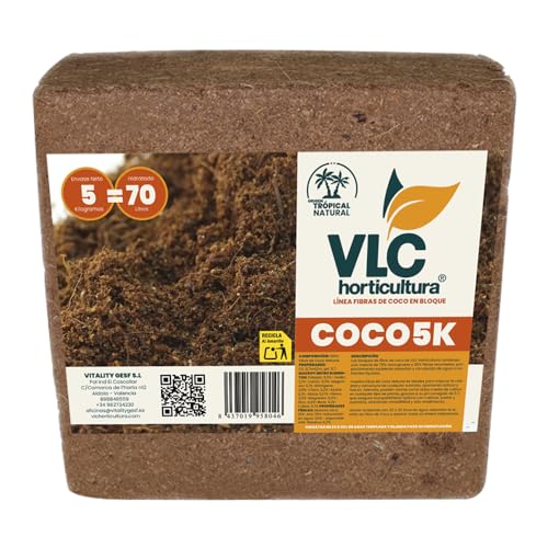 Bloque Fibra de Coco 5kg - 70L - Un Sustrato Natural VLC horticul...