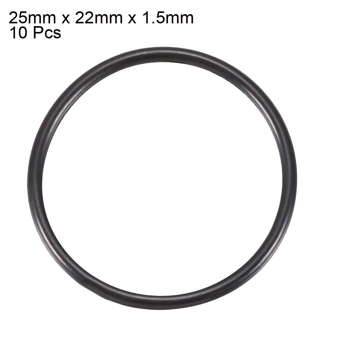 Uxcell Nitrile Rubber O-Rings 25mm OD - Metric Sealing Gaskets Pack Of 10