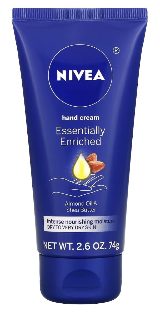 NIVEA Essentially Enriched Hand Cream, Almond Oil & Shea Butter, 2.6 oz (74 g)