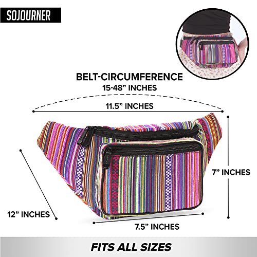 Hemp Fanny Pack Belt Bag I Boho Fanny Packs For Women Fashionable - Plus Size Boho Fanny Pack - Crossbody Bag Bum Bag Waist Bag Hippie Fanny Pack (Rose Vert) #TOP2
