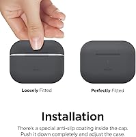Vista 6 de elago Funda compatible con AirPods Pro de 2 generación (2022), funda protectora de silicona compatible con Apple AirPods Pro 2, LED frontal visible