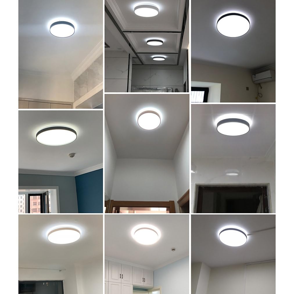 Okrągła wpuszczana lampa sufitowa Kreatywny design z akrylowym kloszem Trójkolorowy matowy panel świetlny Ultracienka nowoczesna lampa przewodowa do sypialni i kuchni,