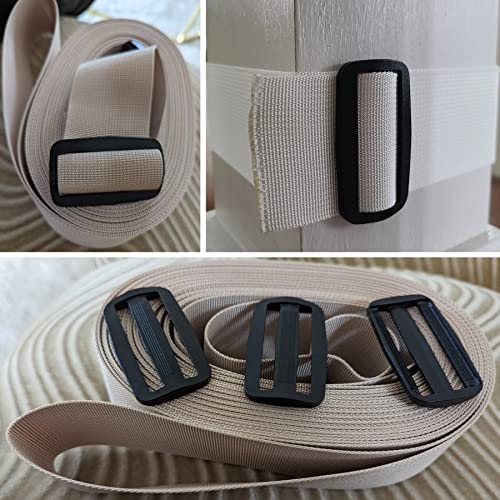 DEYACE 2 Inch Nylon Webbing Strap with Plastic Tri-Glide Slide Clips, 10 25 50 Yards Heavy Duty Nylon Strapping for Indoor or Outdoor Gear, DIY Crafting, Repairing (Gray, 2" x 25 Yards) by DEYACE - Image 6