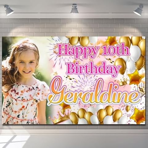 Personalised Birthday Backdrop with Glitter Cover