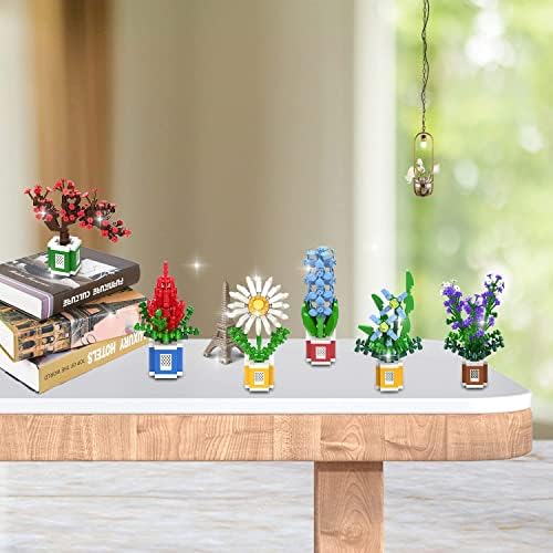 PinkBee Flower Bouquet Constructing Block Units, Mini Orchid Lavender Bonsai Tree Kits, 6PCS Micro Nanoblocks Cute Pot Crops Brick for Grownup Inventive Desk Desk Dwelling Workplace Decor Birthday Items 14+ 7 51zRFZs4ejL. AC