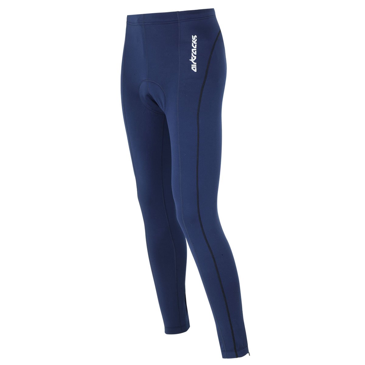 Airtracks Herren Thermo Fahrradhose Lang - Radhose - Radlerhose - 3D Coolmax gepolstert - Atmungsaktiv - Reflektoren - Zip Tasche