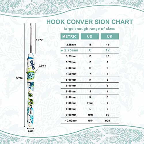 Image of 2.75mm Looen Crochet Hook, Ergonomic Handle for Arthritic Hands, Soft Rubber Grip Extra Long Knitting Needles for Crochet Beginners, Knitting Enthusiasts (2.75mm)