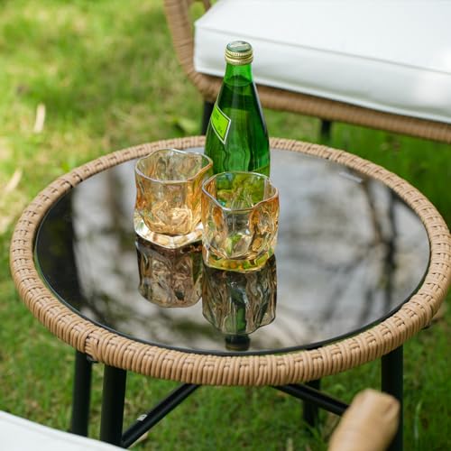 image for Homsido Boho Outdoor Chairs - Woven Rope Furniture, All Weather, Tan W