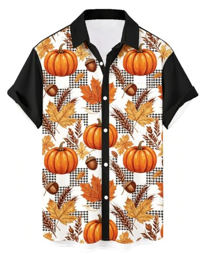 Hodaweisolp Mens Casual Short Sleeve Button Down Retro Bowling Beach Shirts