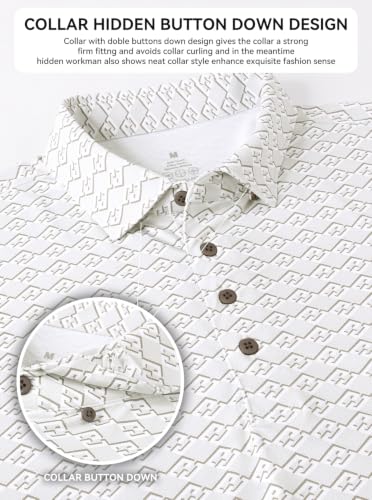 Image of Alex Vando Mens Golf Shirts Short Sleeve Breeze Quick-Dry Print Polo Shirt