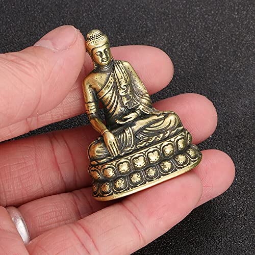 Estatua pequeña de Buda Sakyamuni de bronce miniatura 3
