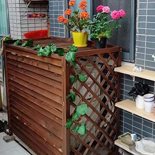 Cache-climatiseur en bois facile à installer avec panneau d'intimité - 5