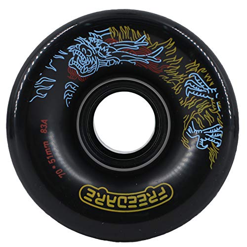 FREEDARE Longboard Wheels 70mm 85a Skateboard Wheels(Dragon, 4PCS)