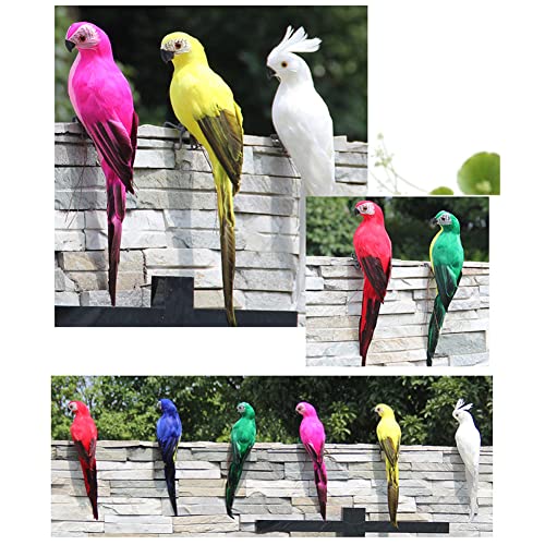 Artificial Feathered Birds, Lifelike Artificial Birds with Wire, Feathered Fake Parrot Decor Model Decorative Artificial Feathered Parrot for Craft Christmas Tree Decoration