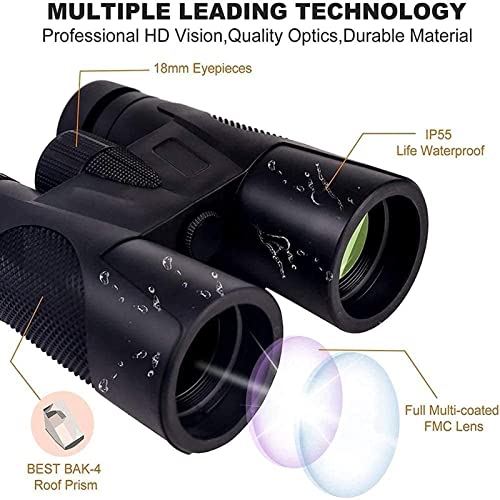 Binoculares para adultos 12x42 impermeables con lente HD miniatura 3