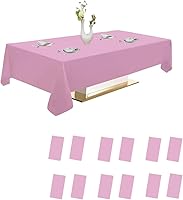 Vista 16 de Urby Manteles de plástico desechables blancos para mesas rectangulares de 8 pies, ideal para servir como picnic, fiesta, exterior o comedor, mantel