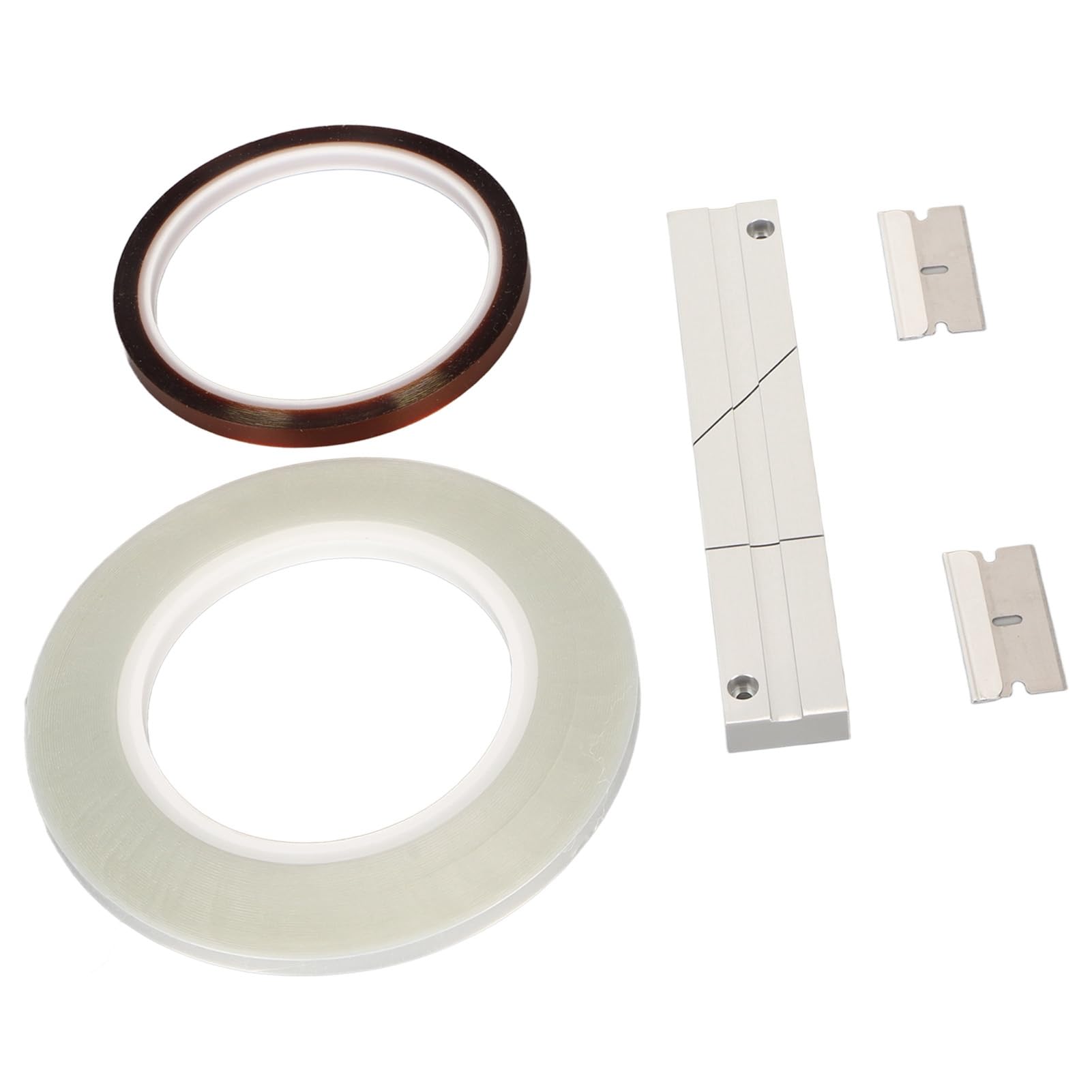 Ensemble d'épissure de Bande de 1/4 de 10 Pouces, Kit de Bloc d'épissure de Bande de Bande d'épissure, Bande Leader de Finition Anodisée Universelle pour Magnétophone à Bobine