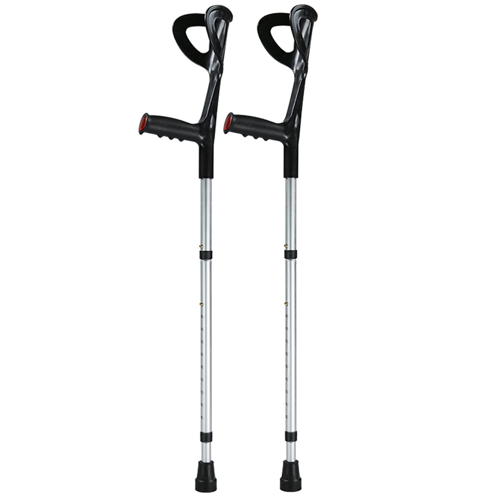 Stampelle pieghevoli regolabili per avambraccio per adulti Stampelle in alluminio leggero per altezza 140 190 cm Polsini aperti Colore: 1 unità