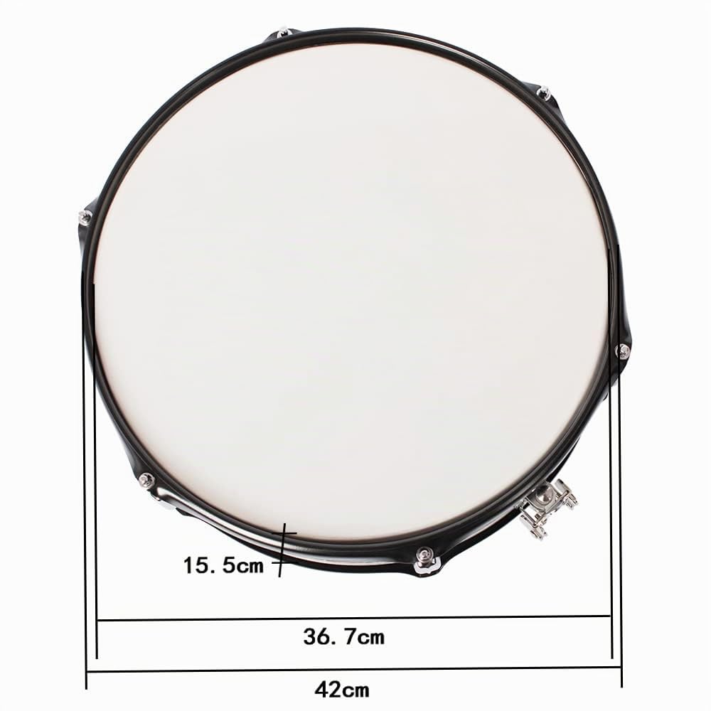 Btuty Snare Drum Set, 35,6 cm (14 Zoll) große Trommelstöcke mit Schlüsselband für Studentenband (Schwarz)