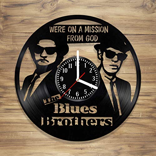 DecorArt Studio The Blues Brothers Vinyl Record Wall Clock Music Show Band Revue Blues Soul God Art Handmade Art Home Unique Gift idea Him Her (12 inches)