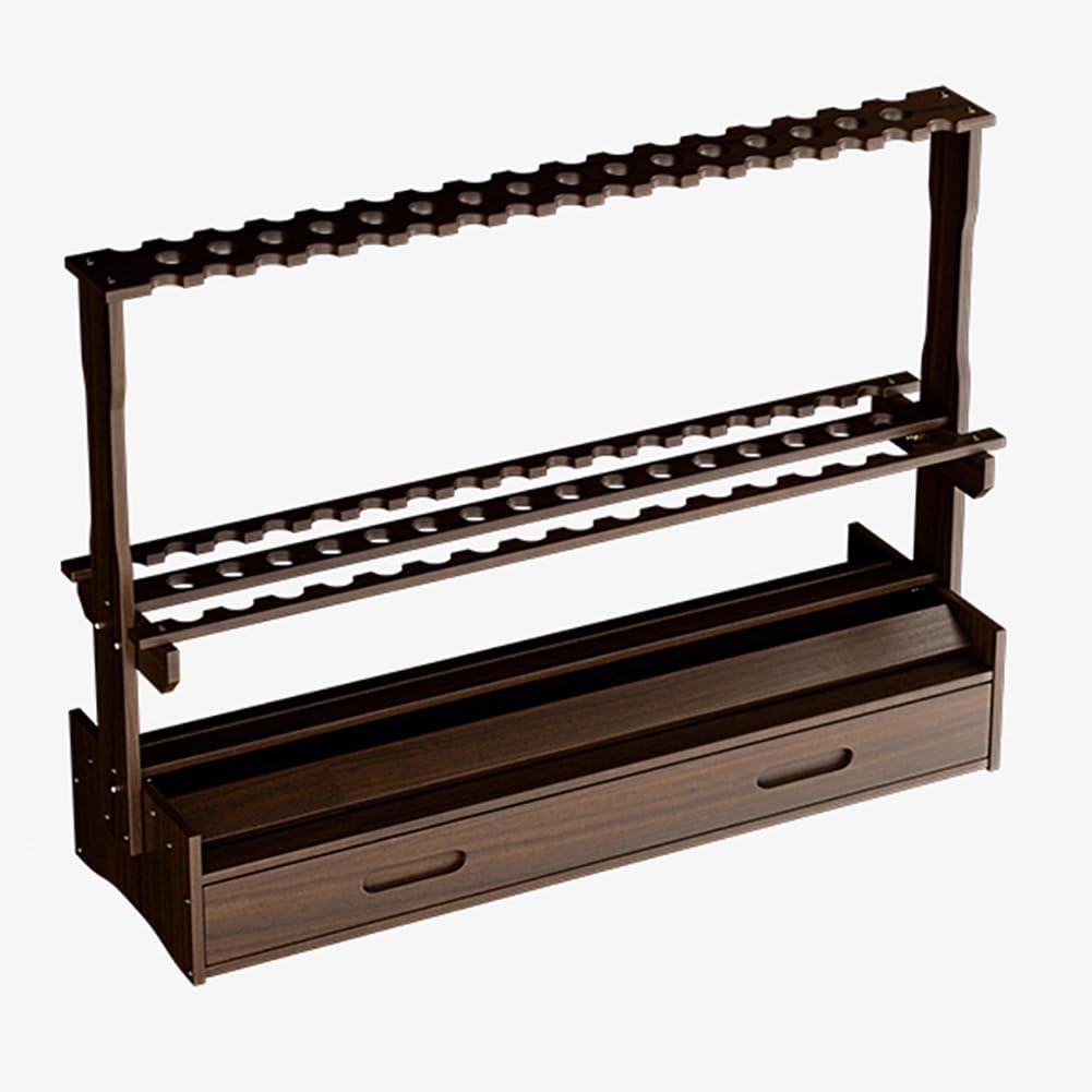 KK-GAL Dexule Fishing Gear Equipment Organizer, Large Capacity Fishing Rod Holders for Garage, Floorstanding Fishing Pole Rack, Solid Wood Fishing Rod Holder Holds Up To 50/59 Rods,M