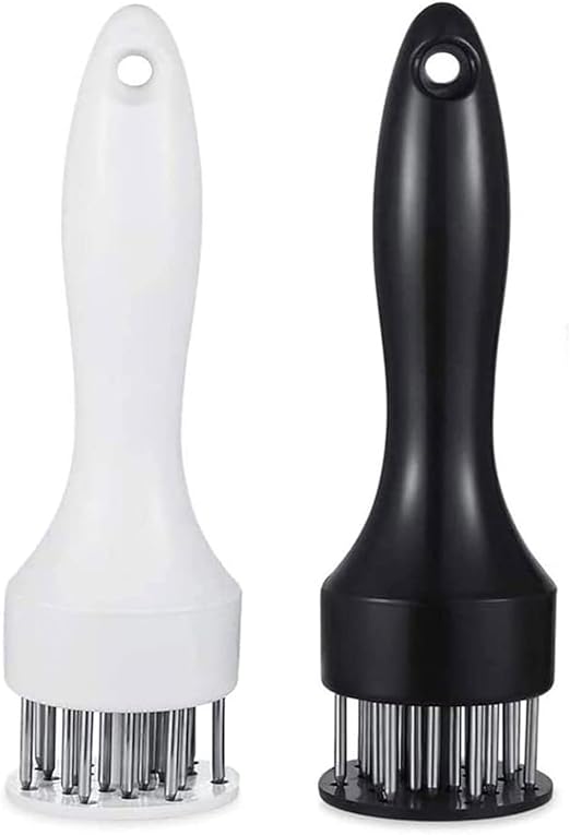 Meat Tenderizer Tool with Ultra Sharp Stainless Steel Needle Blades 2 Pack Meat Tenderizer Tool Profession Kitchen Gadgets Jacquard for Tenderizing and Cooking BBQ, Marinade, Steak, Beef, and Poultry