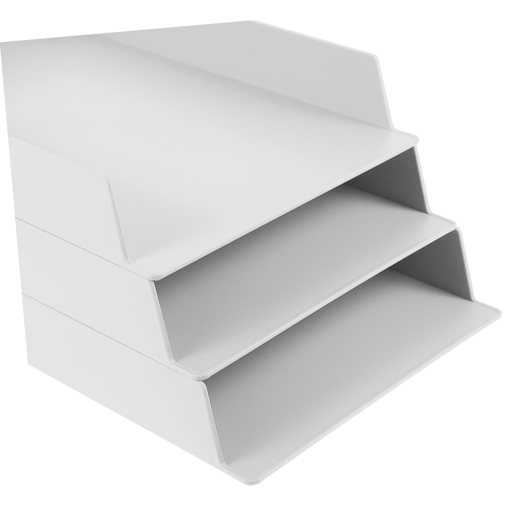 DOITOOL 3 Piezas Caja de Almacenamiento de Archivos para Escritorio Estante de Organización de Papelería Compartimentos para Oficina y Estudio Color Claro